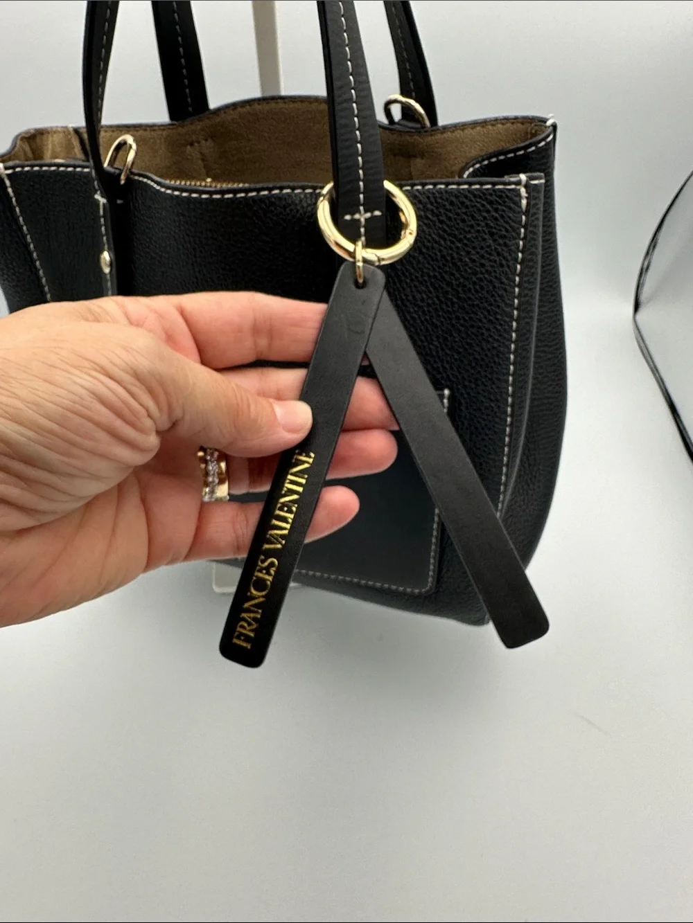 Frances Valentine Small Chloe Leather Tote Black